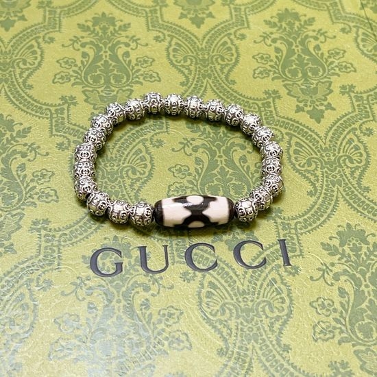 Gucci Dzi Beaded Vintage Finish Bracelet