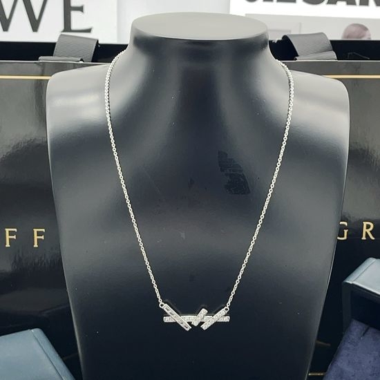 Graff Square Zircon Pendant Brass Necklace