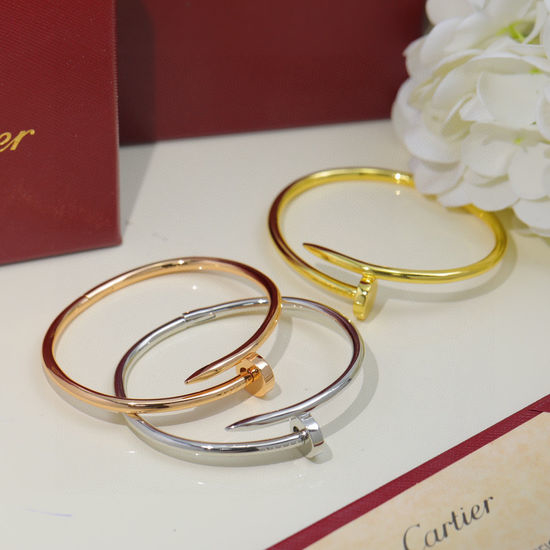Cartier Nail Design Smooth Metal Bangle Bracelet