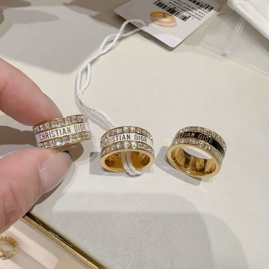 Christian Dior CD Rhinestone Star Shape Ring