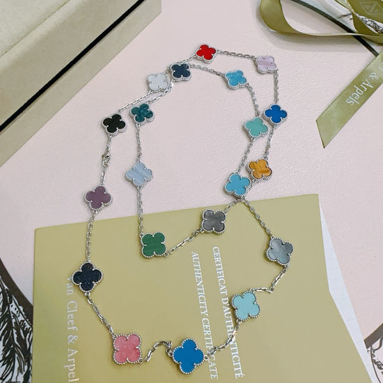 Van Cleef & Arpels VCA Rainbow Color 20 Flower Necklace