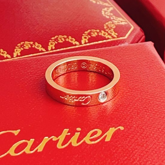 Cartier Rose Gold Single Diamond Ring