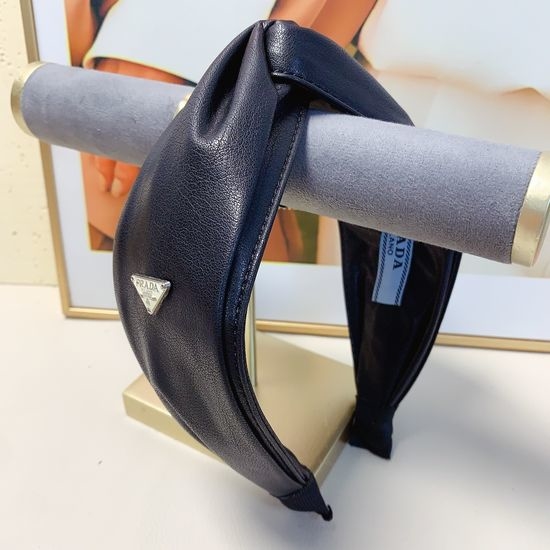 Prada Elegant Leather Triangle Hairband