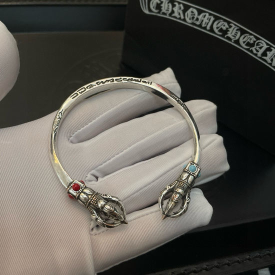 Chrome Hearts Vintage Engraved Pattern Cuff Bracelet