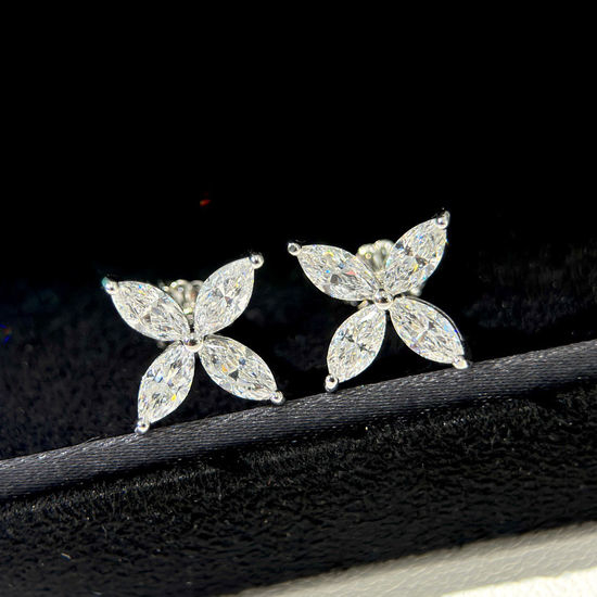Tiffany & Co. Cluster Stud Earrings Cubic Zirconia