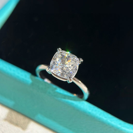 Tiffany & Co. Four Prong Square Cut Cubic Zirconia Ring