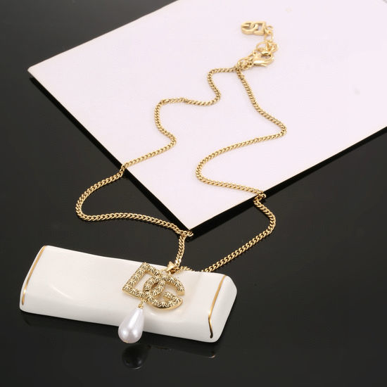 Dolce & Gabbana Gold-Plated Letter Pendant Necklace