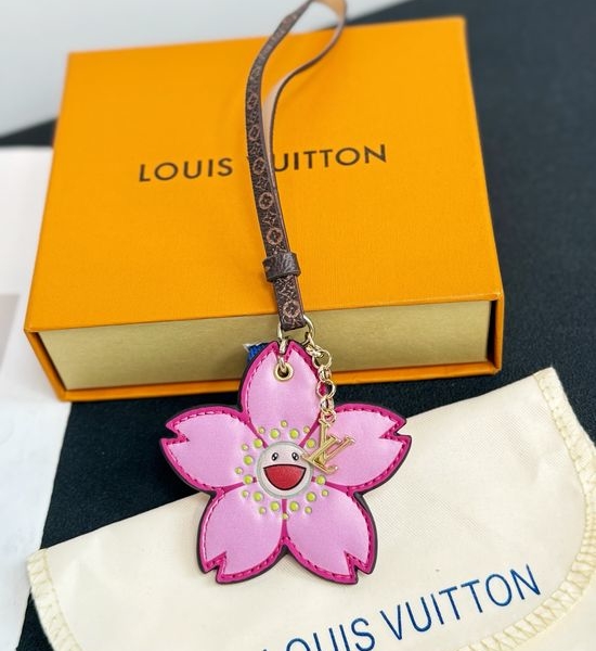 Louis Vuitton LV Cherry Blossom Bag Accessory with Leather Trim