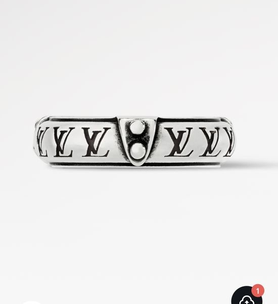 Louis Vuitton LV Vintage Distressed Design Unique Ring