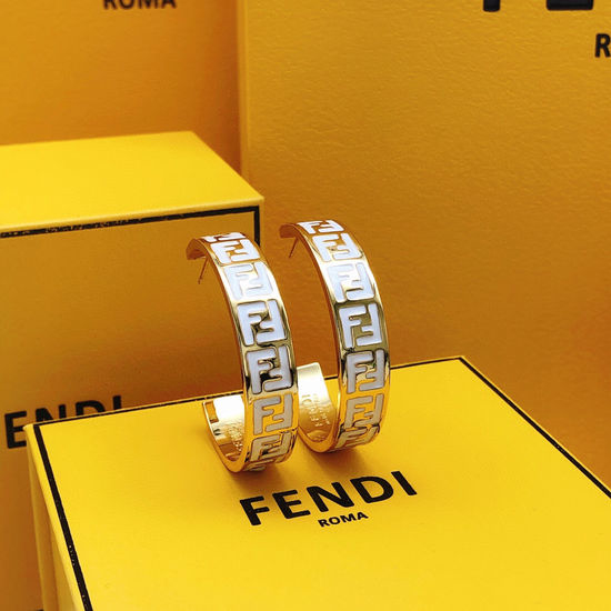Fendi Moon Shaped Drop Earrings