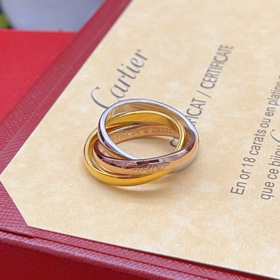 Cartier Three Tone Handcrafted Brass Ring