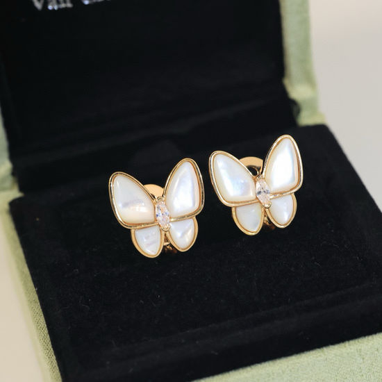 Van Cleef & Arpels VCA Butterfly Diamond Stud Earrings Classic Jewelry