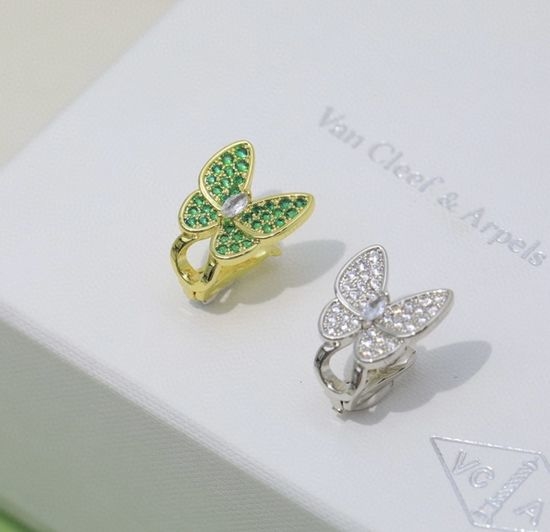 Van Cleef & Arpels VCA Butterfly Shape Diamond Inlaid Earrings