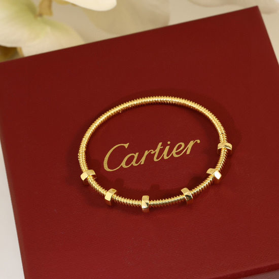 Cartier Screw Design Open Bangle Classic Jewelry