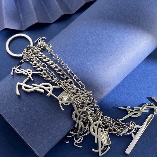 Yves Saint Laurent YSL Letter Diamond Tassel Multi-layer Bracelet