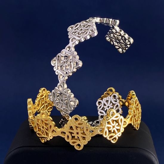 Loewe Hollow Wave Edge Cuff Bangle