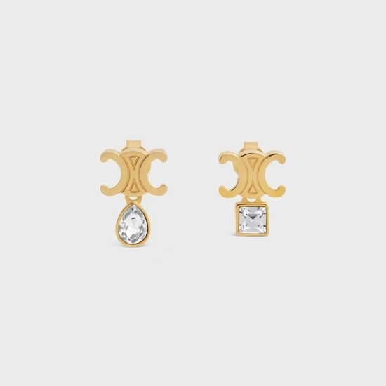 Celine Crystal Drop Cut Vintage Stud Earrings