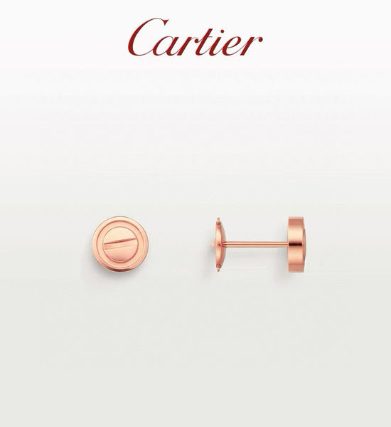 Cartier Screw Pattern Couple Matching Stud Earrings