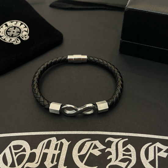 Chrome Hearts Vintage Pattern Leather Rope Bracelet