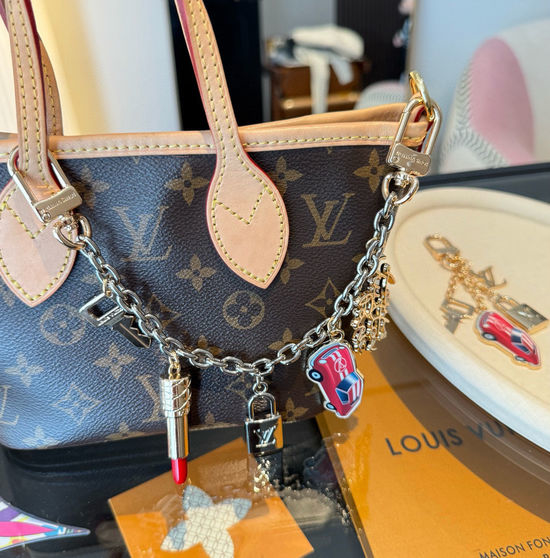 Louis Vuitton LV Lipstick Lock Keychain Bag Pendant Accessory