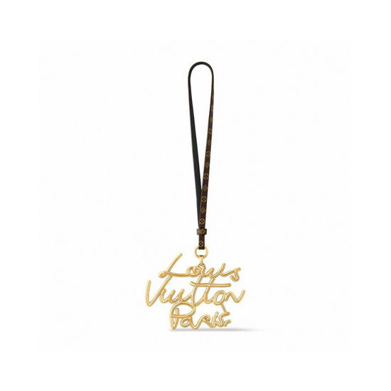 Louis Vuitton LV Dual Flower Leather Rope Bag Charm Keychain