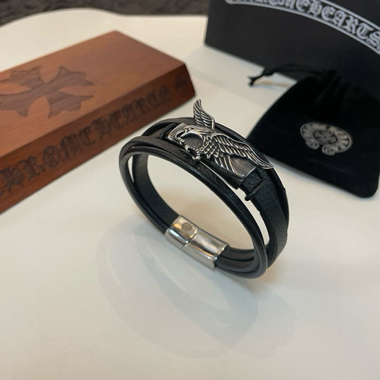 Chrome Hearts Vintage Eagle Leather Bracelet