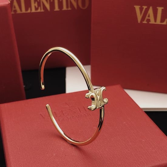 Celine Latest Glossy Brass Bangle