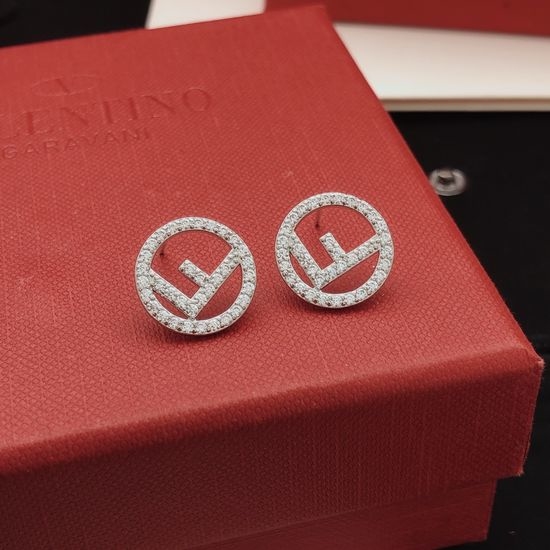 Fendi Round Stud Earrings Brass Material