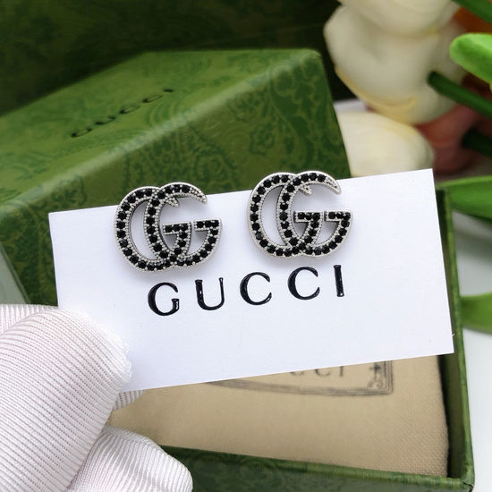 Gucci Sterling Silver Needle Elegant Earrings