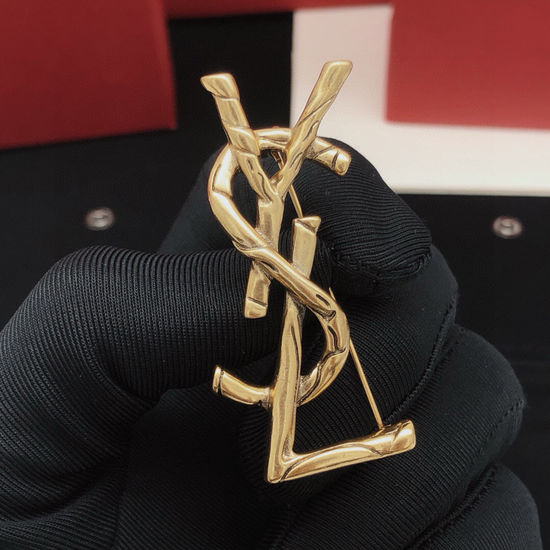 Yves Saint Laurent YSL Vintage Letter Brooch