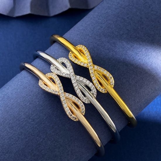Tiffany & Co. Full Diamond Figure 8 Open Cuff Bangle