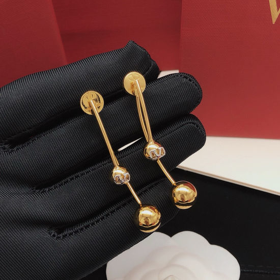 Valentino Tassel Smooth Ball Stud Earrings