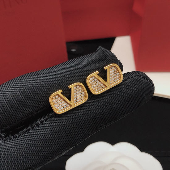 Valentino Diamond Encrusted Stud Earrings