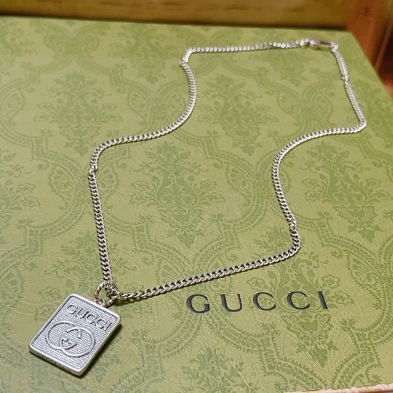 Gucci Double G Tag Pendant Retro Necklace