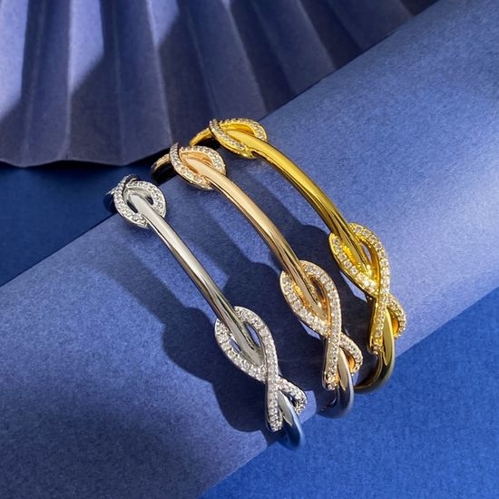 Tiffany & Co. Double Figure 8 Diamond Open Bangle