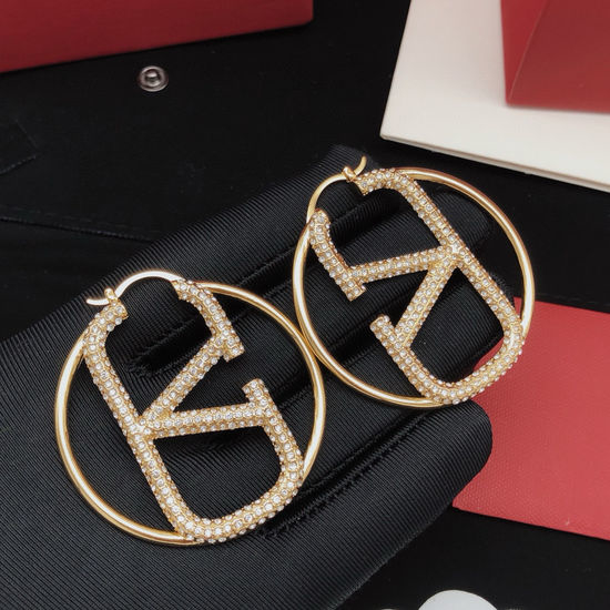Valentino Circular Diamond Accent Hoop Earrings