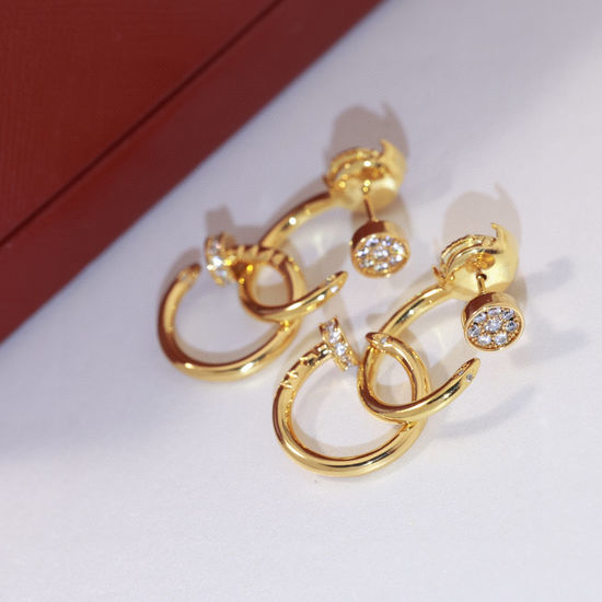 Cartier Nail Shape Delicate Stud Earrings