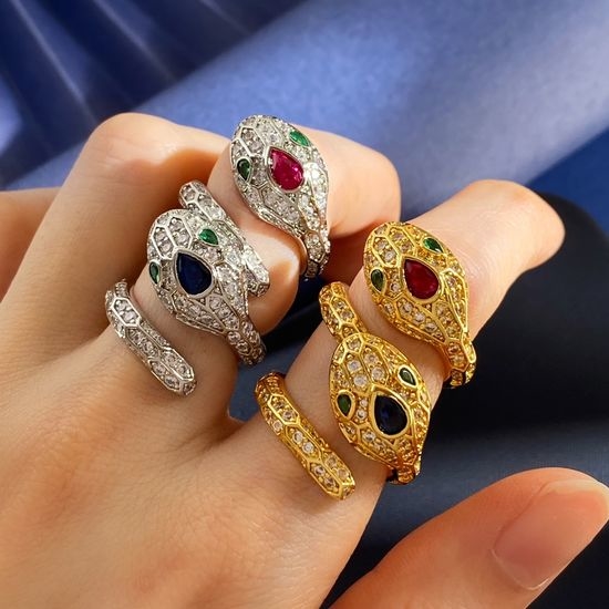 Bvlgari Snake Shape Diamond Open Ring