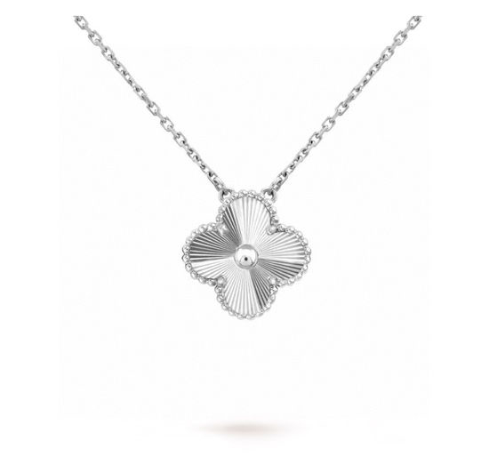Van Cleef & Arpels VCA Clover Single Flower Pendant Necklace