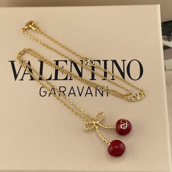 Valentino Red Cherry Pendant Necklace