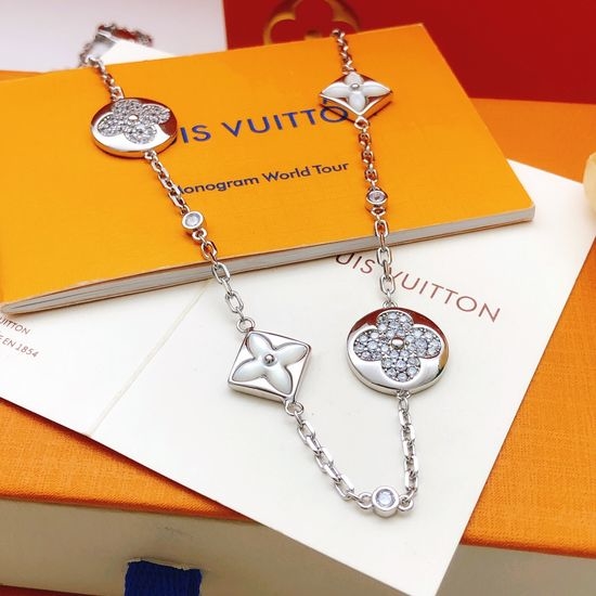 Louis Vuitton LV Mother of Pearl Rhinestone Sweater Chain