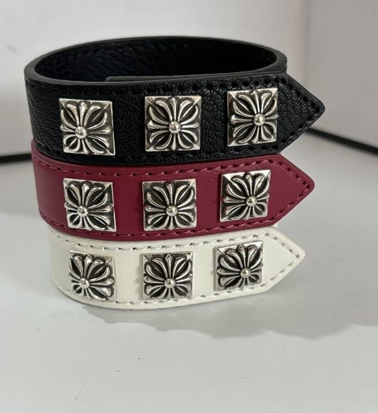 Chrome Hearts Cross Flower Leather Cord Necklace