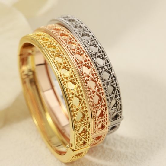 Christian Dior CD Lace Pattern Delicate Bangle