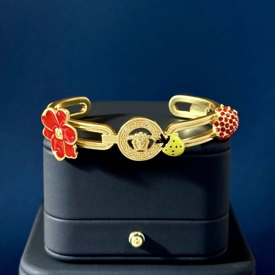 Versace Charm Decor Hollow Open Adjustable Bangle Bracelet