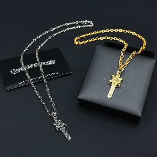 Chrome Hearts Vintage Twist Chain Cross Pendant Necklace