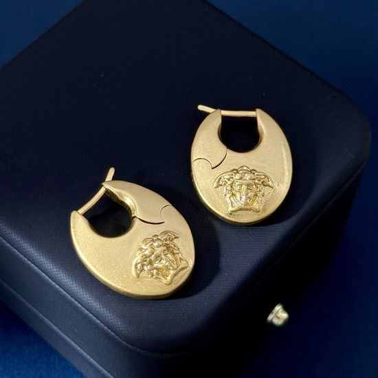 Versace Matte Oval Hoop Earrings
