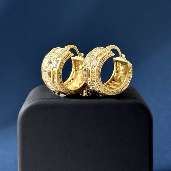 Versace Rhinestone Pattern Drop Earrings