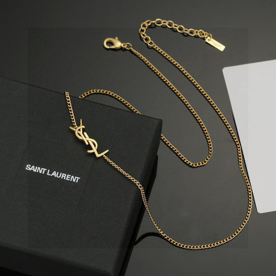 Yves Saint Laurent YSL Elegant Abstract Design Choker Necklace