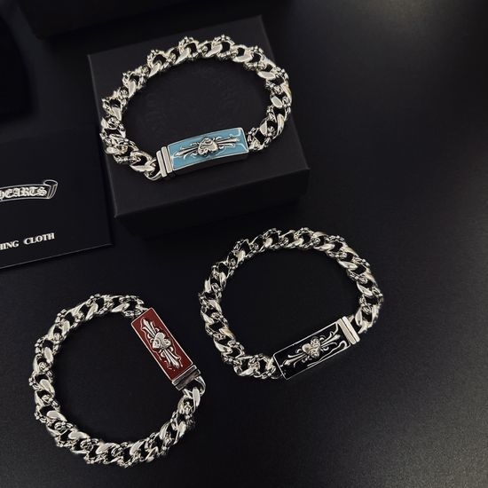 Chrome Hearts Vintage Pattern Retro Necklace Bracelet Set