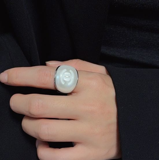 Chanel Vintage Style Silver Fashion Ring